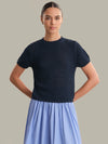 Faye Roll Edge Linen Sweater Tee