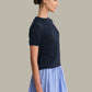Faye Roll Edge Linen Sweater Tee
