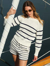 Coral Striped Pullover