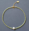 Green and White Bead Necklace