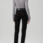 Isola Crop Slim with Welt Pocket in Black Velvet