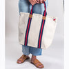 Society Canvas Tote with Leather Trim