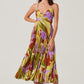 Blythe dress in green rust floral