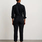 Zip Jumpsuit in Washed Black Herringbone