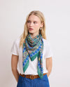 Green Printed "Cashmere" Silk Bandana