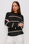 Evangeline Black Linen Stripe