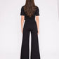 Ponte Knit Long Wide Leg In Black