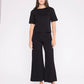 Ponte Knit Cropped Wide Leg in Black