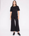 Ponte Knit Cropped Wide Leg in Black
