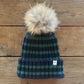 Striped Natural Pom Pom Beanie