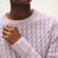 Cashmere Cable Shrunken Crew Lilac