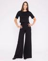 Ponte Knit Long Wide Leg In Black