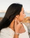 Silver Seaweed Hoop Earrings