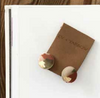 Gloss and teracotta gold flake earring