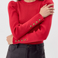 Dani Button Puff Sleeve Ribbed Top