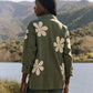 The Vintage Army Jacket with Daisy Applique