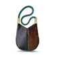 Brown Leather Crossbody with Teal Strap