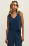 Sloane V Neck Jersey Denim Top