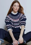 Puff Sleeve Fair isle Crew