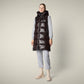 Save The Duck Long Vest Brown Black Shine